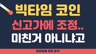 빅타임 코인 전망 빅타임  비트 신고가에 조정 미친거 아니냐고 [upl. by Aerdnaxela]