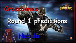 MCOC Crossbones arena predictions  MCOC Nebula arena predictions  round 1 [upl. by Ashling]