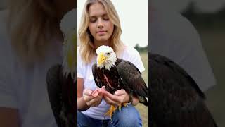 The woman who saved the EAGLE became her best friend  eagles shortvideo wildlife nature [upl. by Ahsiram40]