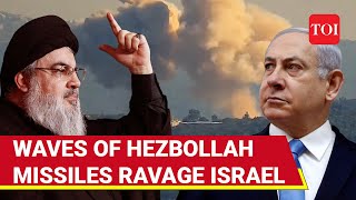 Hezbollahs Monstrous 55Missile Attack On Israel Heavy Fires amp Panic In Northern Israel  Watch [upl. by Anasxor]