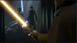 Anakin and ObiWan vs Dooku but Dooku has an orange lightsaber [upl. by Dalis]