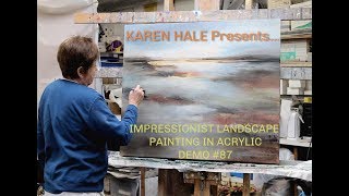 Impressionist Acrylic Landscape Art Techniques  Demo 87 [upl. by Mian]