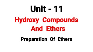 Preparation Of Ethers  Hydroxy Compounds And Ethers  TN 12th Chemistry  in tamil  unit 11 [upl. by Tiernan]