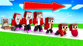 JJ Life Cycle from OLD to BABY with Mikey in Minecraft Maizen [upl. by Sewole]