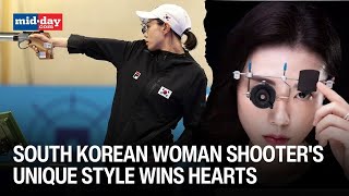 Air pistol silver medalist Kim YeJi wins hearts online with her captivating shooting style [upl. by Atterys238]