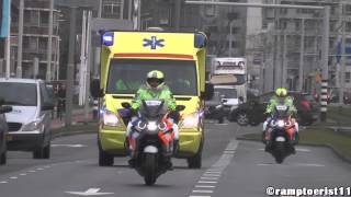 Spoedtransport uit Groningen Ambulance 01145 met 4 VPmotoren met spoed naar Sophia KZZ Rotterdam [upl. by Nomed]