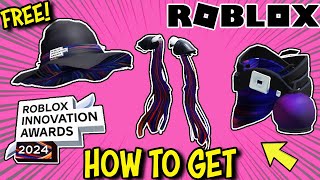 EVENT How To Get ROBLOX INNOVATION AWARDS 2024 ITEMS  Voters Pin Pauldrons Sash Hat amp Wreath [upl. by Etteval949]