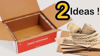 Transforming Cardboard and rope  2 Super Beautiful ideas from waste cardboard [upl. by Sinnaiy]