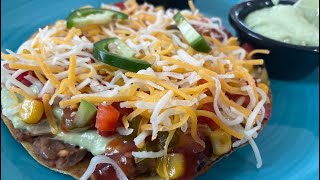 Mexican TostadasTostada RecipeVegetarian TostadasBeans Tostadas Recipe Healthy Mexican Snacks [upl. by Trik]