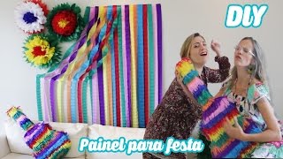 DIY PAINEL CORTINA DE PAPEL CREPOM para DECORAÇÃO DE FESTA [upl. by Dorina]