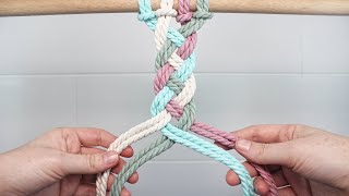 Four Strand Braid EASY  DIY MACRAME [upl. by Hebert524]