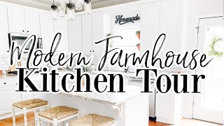 MODERN FARMHOUSE KITCHEN TOUR  FARMHOUSE STYLE DECOR  KITCHEN ORGANIZATION [upl. by Meras]