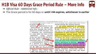 H1B Visa Grace Period 60 Days USCIS Rule Official Reference [upl. by Che19]