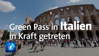 CoronaNachweis GreenPassPflicht in Italien in Kraft getreten [upl. by Greerson208]