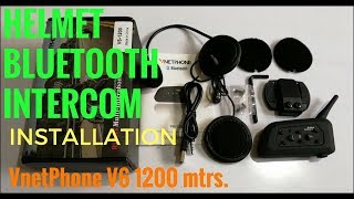 VnetPhone V6  Helmet Bluetooth amp Intercom  Installation  DIY [upl. by Enylodnewg588]