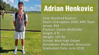 Adrian Henkovic U18 Futbol Highlights [upl. by Nesyla]