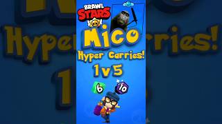 Mico Hyper Carries a 1v5 brawlstars Mico memes gaming [upl. by Enylrac]