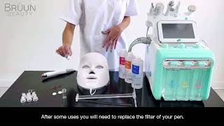 Tips 4 Hydra Aqua Peeling Facial Machine 7 in 1 Tutorial Accessories  h2o2 Radio Frequency [upl. by Ynaffet]