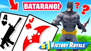 WIN THE BATARANG 21 Card Game for LOOT Fortnite [upl. by Nauqe]