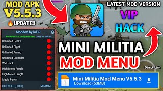 Mini Militia Mega Mod Menu v553 For Android 2024  🔥Unlimited Ammo All Unlock Skin VIP Mod Apk [upl. by Aihsinat]