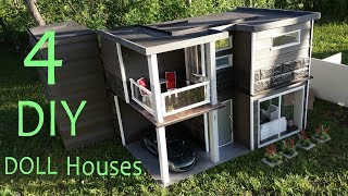 4 DIY Doll Houses [upl. by Ytsim]