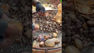 Wow Finding Natural Amethyst Crystal Carnelian Gemstones By Mining Hand In The River [upl. by Jehanna818]