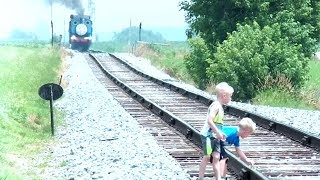 Children Playing On Tracks While Thomas The Train Is Approaching [upl. by Akemet]