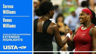 Serena Williams vs Venus Williams Extended Highlights  2008 US Open Quarterfinal [upl. by Esorlatsyrc]