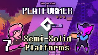 Make a Platformer in GameMaker Part 7 Moving SemiSolid Platforms [upl. by Salomie]