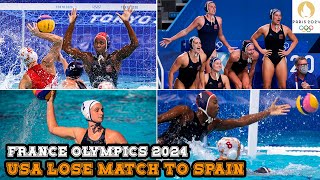 Womens Water Polo USA Lose Match to Spain in Prelims  Olympics 2024 [upl. by Manthei829]