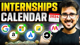 Internship calendar 2024 ✅  off campus freshers hiring 2024 [upl. by Michi]