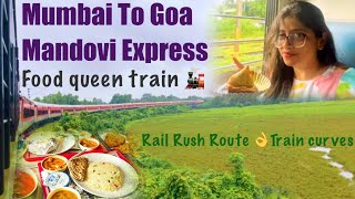 Most Foodie Train Journey Mandovi Express  Mumbai to Goa Konkan Railway 10103 [upl. by Bauske]