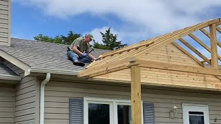 Gabled Porch Build DIY Updated [upl. by Friedlander]