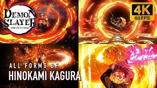 All Hinokami Kagura Forms 4K 60FPS  Demon Slayer [upl. by Orvas]