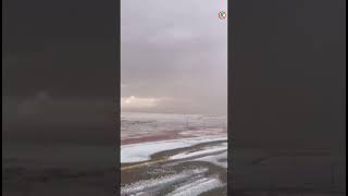 Hailstorm turned Saudi desert into a tundra shorts shortsvideo [upl. by Ystap]