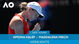 Simona Halep v Magdalena Frech Highlights 1R  Australian Open 2022 [upl. by Dasie]