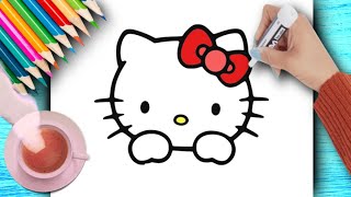 💗HOE TE TEKENEN HELLO KITTYS GEZICHT  SANRIOS LEUKE TEKENING [upl. by Hannahs864]