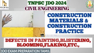 BUILDING MATERIALS PAINT 11DEFECTS IN PAINT TNPSC JDO 2024 [upl. by Maurizio]