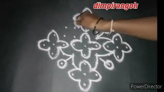 91dots easy rangolidaily rangoli😍 [upl. by Notled]