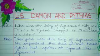 L5 Damon and PythiasQAns Hindi Explanation Class 5th English Pearson Canvas [upl. by Chas775]