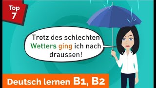 Deutsch lernen B1 B2  obwohl  trotz  trotzdem  Präpositionen mit Genitiv  Zeitform Präteritum [upl. by Arah]