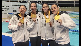 ِAfrican GamesAccra 2023 Women Swimming 400x100m Free Relay New Record GR amp NR for Egyptian Team [upl. by Oretna]