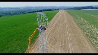 Nord HautsdeFrance Remplacement de pylônes sur le chantier de BraillySorrus [upl. by Rock560]