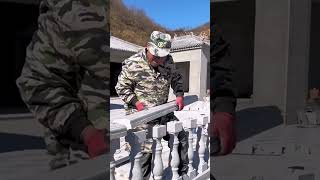 Stone railing installation process [upl. by Haskins]