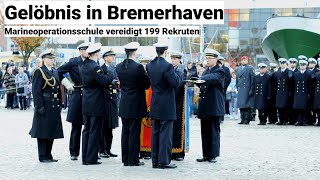 199 Bundeswehr Rekruten in Bremerhaven vereidigt Gelöbnis der Marineoperationsschule 30102024 [upl. by Faus995]