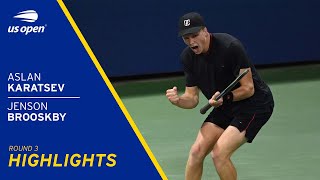 Aslan Karatsev vs Jenson Brooksby Highlights  2021 US Open Round 3 [upl. by Uriia]