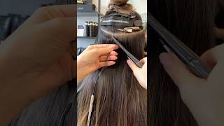 How to install a hidden row weft hair extensions hairextensions extension wefthair sewinweave [upl. by Sillyhp]