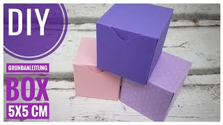 DIY Einfache Geschenkbox 5x5cm Grundanleitung Basiswissen Basteln  Gift Boxes Tutorial  deutsch [upl. by Norraa868]