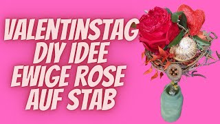 Valentinstag Geschenk Idee  Ewige Rose auf Stab  Anleitung Valentinstag Geschenk selber machen [upl. by Stoller]