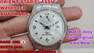 SOLD ORIENT STAR CLASSIC WZ0091FD WHITE DIAL AUTOMATIC INDICATOR POWER RESERVE FOLLOW IG LakoneWatch [upl. by Nwahsal426]